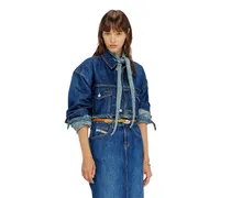 Cropped oversized denim trucker jacket Übergroße cropped Denim-Truckerjacke - Denim jacken - Damen - Blau