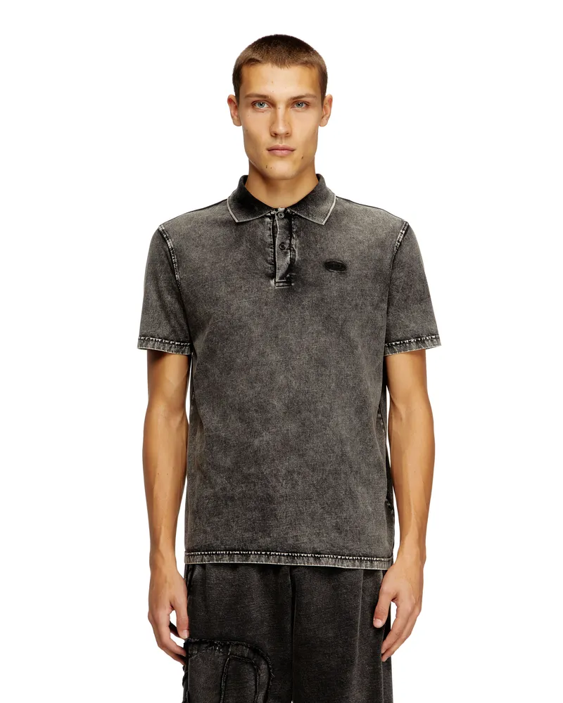 Diesel Polohemd aus Jersey mit Denim-Effekt - Polohemden - Herren - Grau Grau