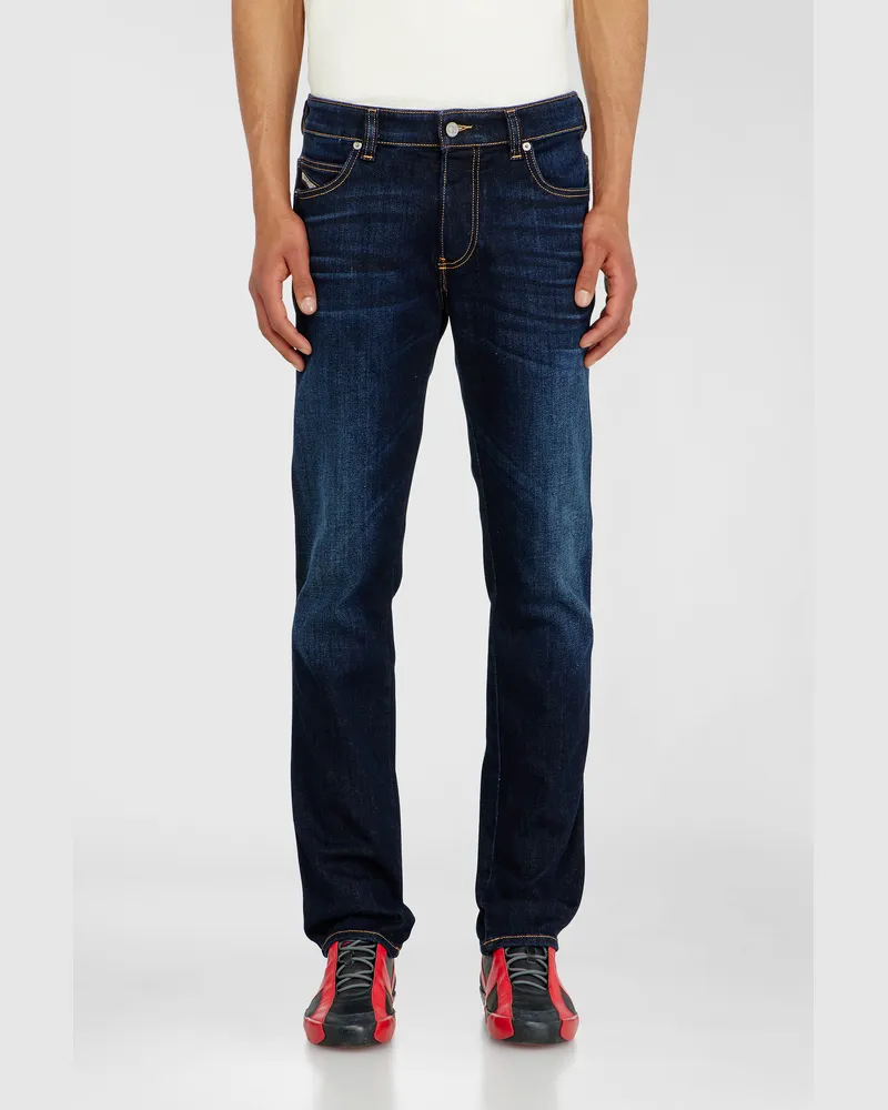 Diesel Slim Jeans Regular Waist 1993 D-Vyl, Dunkelblau, Knopfverschluss Blau