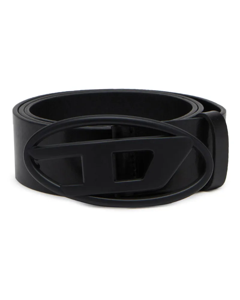 Diesel 3.9cm Gürtel aus Leder mit farbgleicher Schließe - Gürtel - Unisex - Schwarz Schwarz