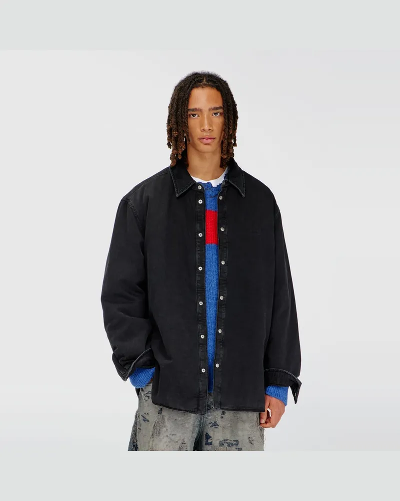Diesel Gefütterte denim overshirt - Denim jacken - Herren - Schwarz Schwarz