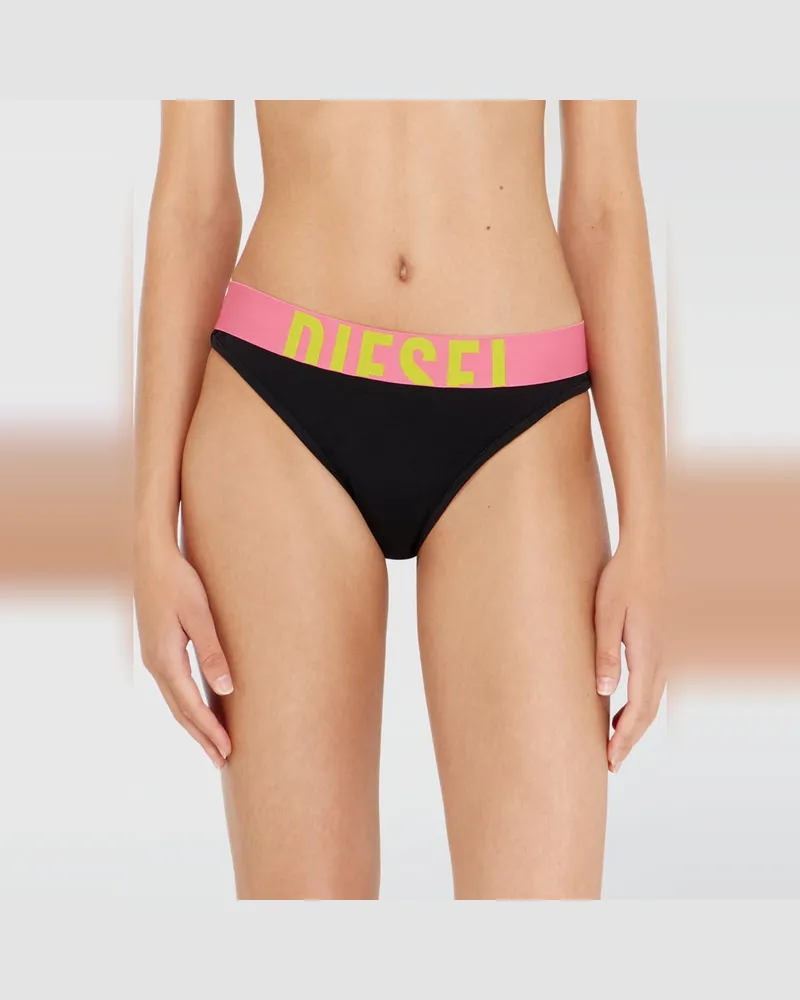 Diesel 3er-Pack Slips mit kontrastierendem Bund - Panties - Damen - Schwarz Schwarz