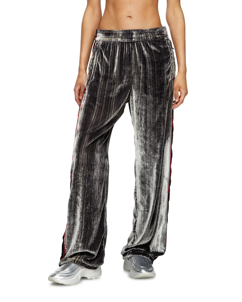 Diesel Track-Hose aus behandeltem Samt - Hosen - Damen - Grau Grau