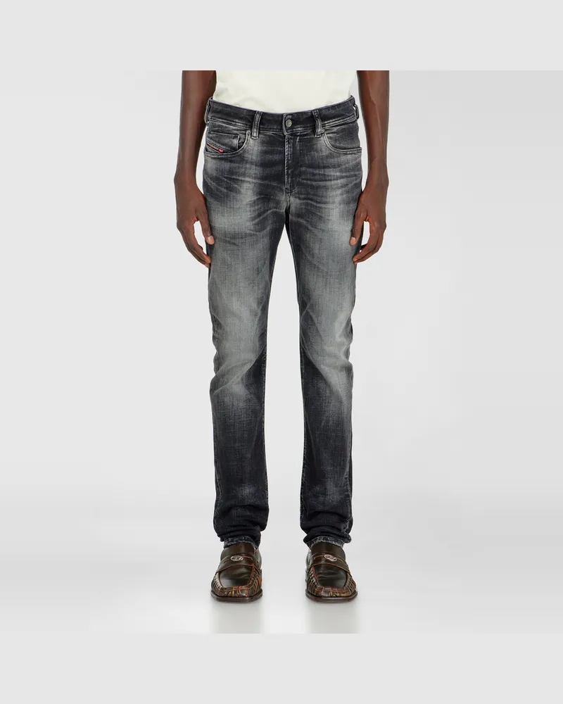 Diesel Skinny Jeans Low Waist 1979 Sleenker, Schwarz/Dunkelgrau, Reißverschluss Schwarz