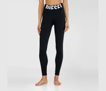 Leggings aus Mikrofaser mit Cut-off-Logo - Hosen - Damen - Schwarz