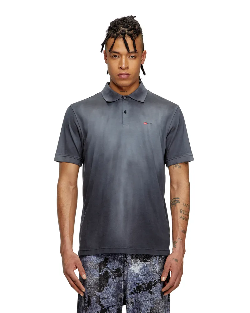 Diesel Polohemd aus Jersey mit Logo-Stickerei - Polohemden - Schwarz