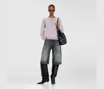 Baumwollsweatshirt mit ovaler D-Stickerei - Sweatshirts - Damen - Violett