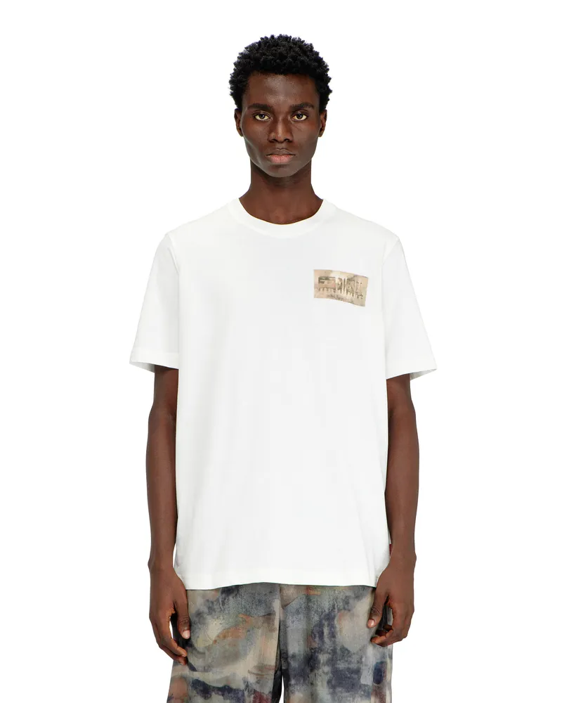 Diesel T-Shirt mit Camouflage-Aufnäher - T-Shirts - Herren - Weiss Weiss