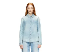 Jeanshemd mit gesticktem Logo - Denimhemden - Damen - Blau