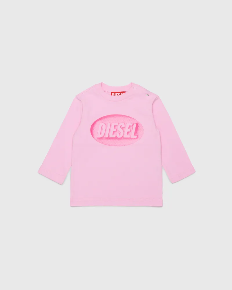 Diesel T-Shirt aus Baumwolle mit Logo-Print - T-Shirts und Tops - Herren - Rosa Rosa