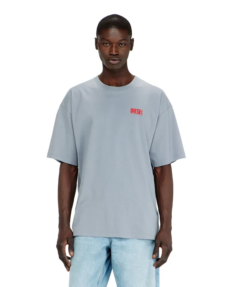 Diesel Baumwoll-T-Shirt mit Diesel-Biscotto-Print - T-Shirts - Herren - Grau Grau