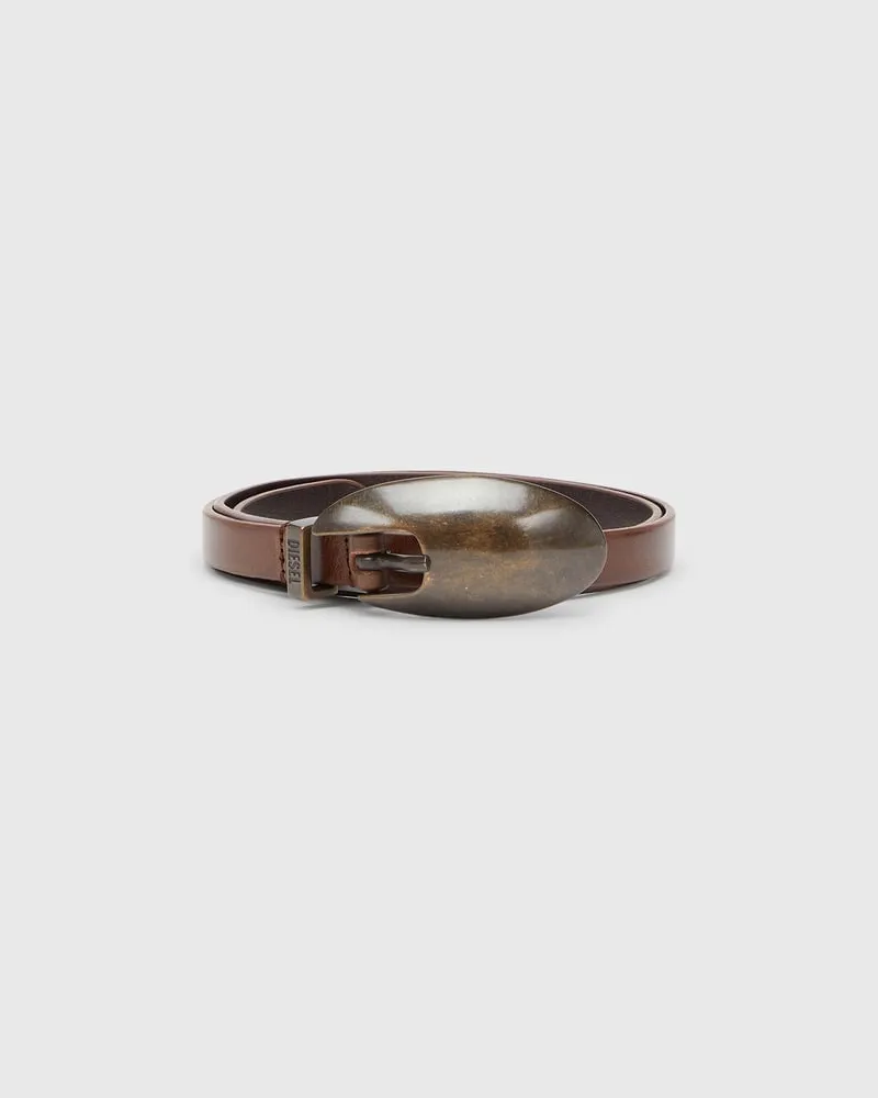 Diesel 1,5 cm schmaler Gürtel aus Leder - Gürtel - Damen - Braun Braun