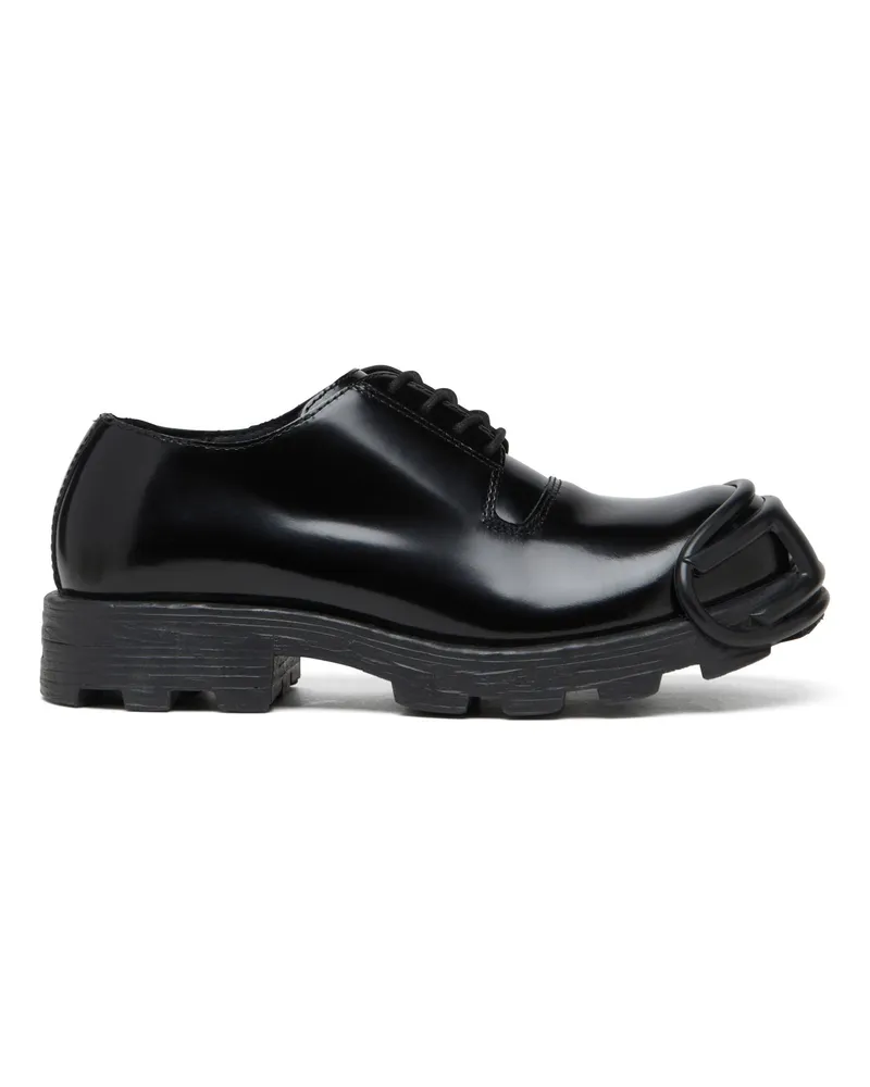 Diesel D-Hammer-Schnürschuhe aus Leder mit Oval D-Zehenkappe - Schnürschuhe und Clogs - Herren - Schwarz Schwarz