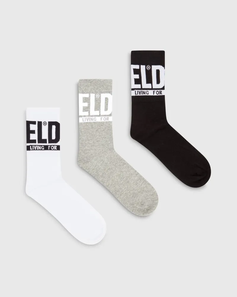 Diesel Socken mit Logo-Bündchen im Dreierpack - Socken - Herren - Bunt Bunt