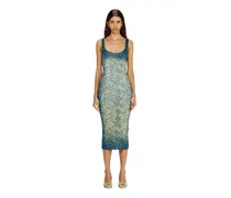 Midikleid mit floraler Röntgenoptik - Kleider - Damen - Blau