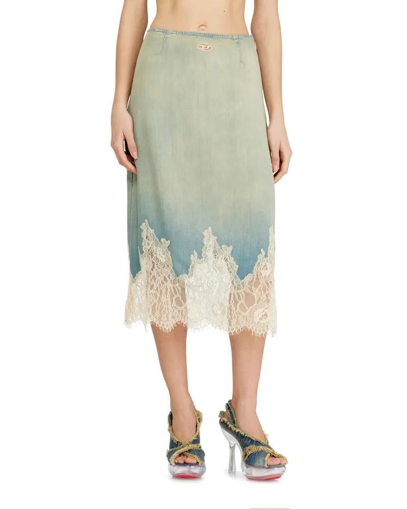 Diesel Midirock aus Denim und Spitze - Röcke - Damen 