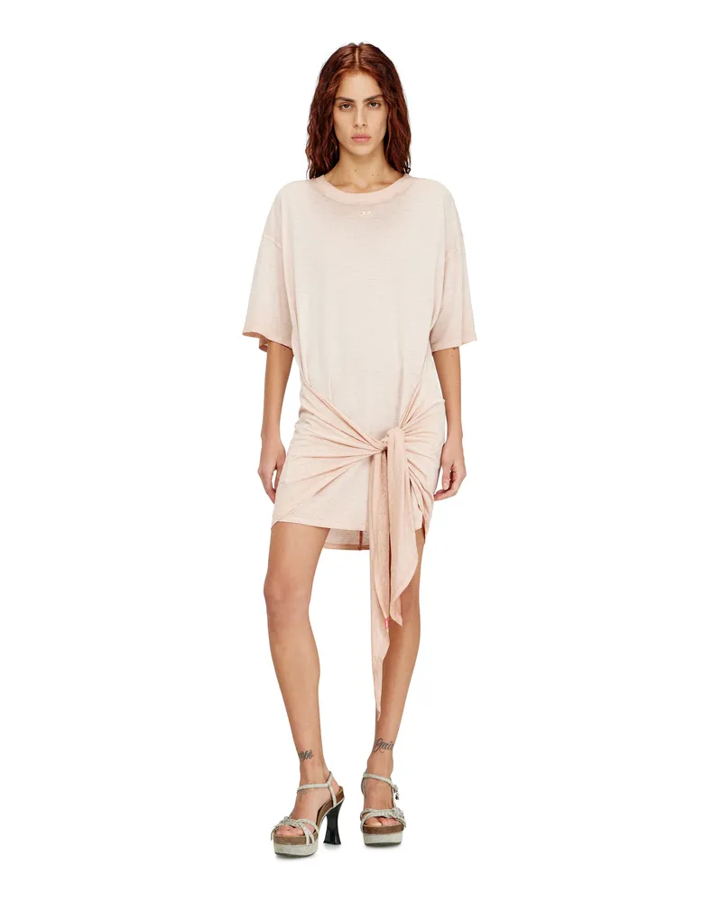 Diesel Hanf-Baumwollkleid mit Wickeldetail - Kleider - Damen - Rosa Rosa