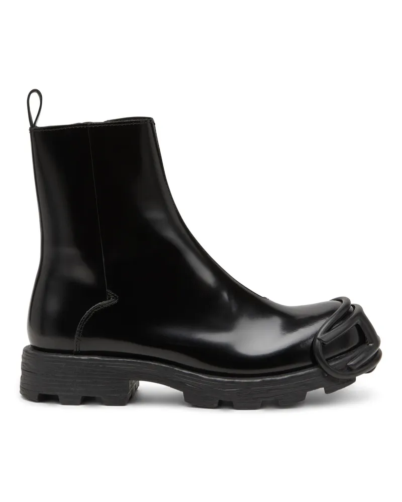 Diesel D-Hammer-Chelsea Boots aus Leder mit Oval D-Zehenkappe - Stiefel und Stiefeletten - Herren - Schwarz Schwarz