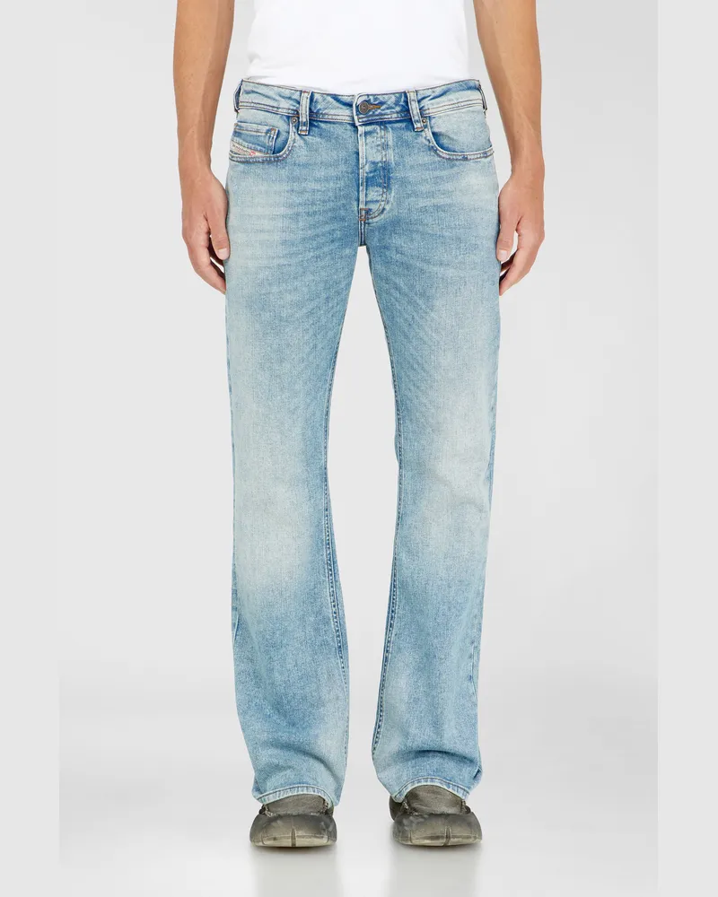 Diesel Bootcut Jeans Low Waist 2007 Zatiny, Hellblau, Knopfverschluss Blau