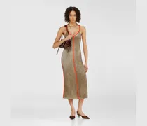 Rippenstrick-Midikleid mit kontrastierenden Bändern - Kleider - Damen - Bunt