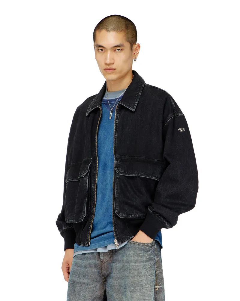 Diesel Jacke aus Denim - Denim jacken - Unisex - Schwarz Schwarz