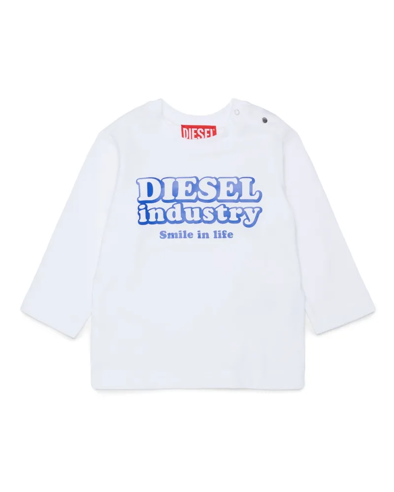 Diesel Langarm-T-Shirt mit Diesel Industry Print - T-Shirts und Tops - Herren - Weiss Weiss