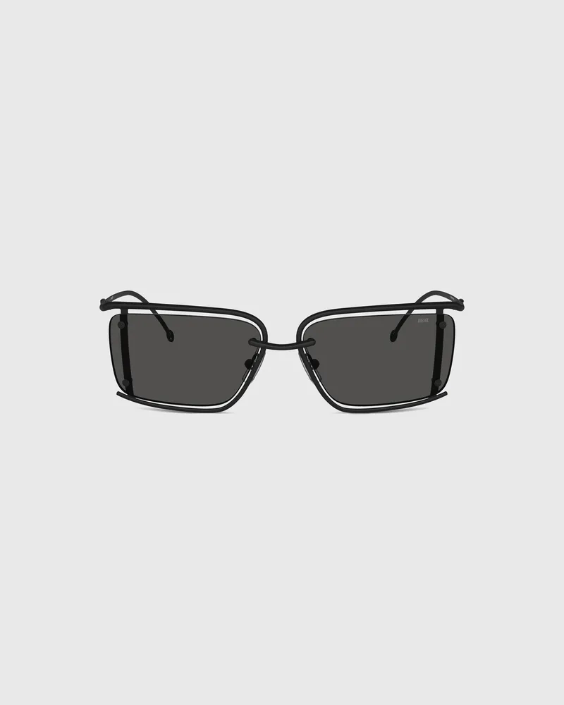 Diesel Rechteckiges Modell Brille - Sonnenbrille - Unisex - Schwarz Schwarz