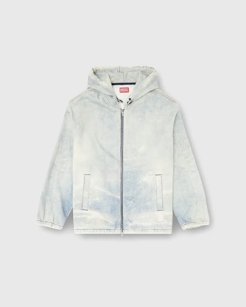 Diesel Hooded JoggJeans jacke mit trompe-l'oeil - Denim jacken - Herren - Blau Blau