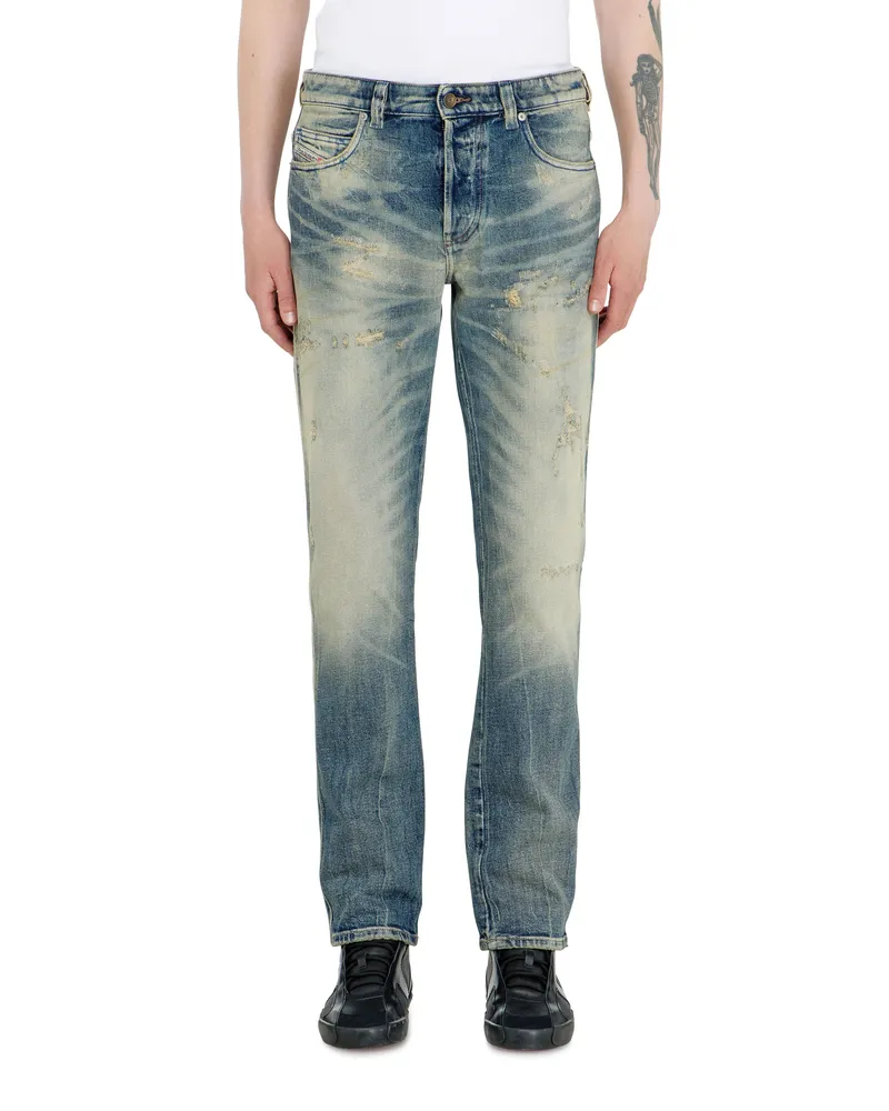 Diesel Slim Jeans Regular Waist 1993 D-Vyl,, Knopfverschluss Blau