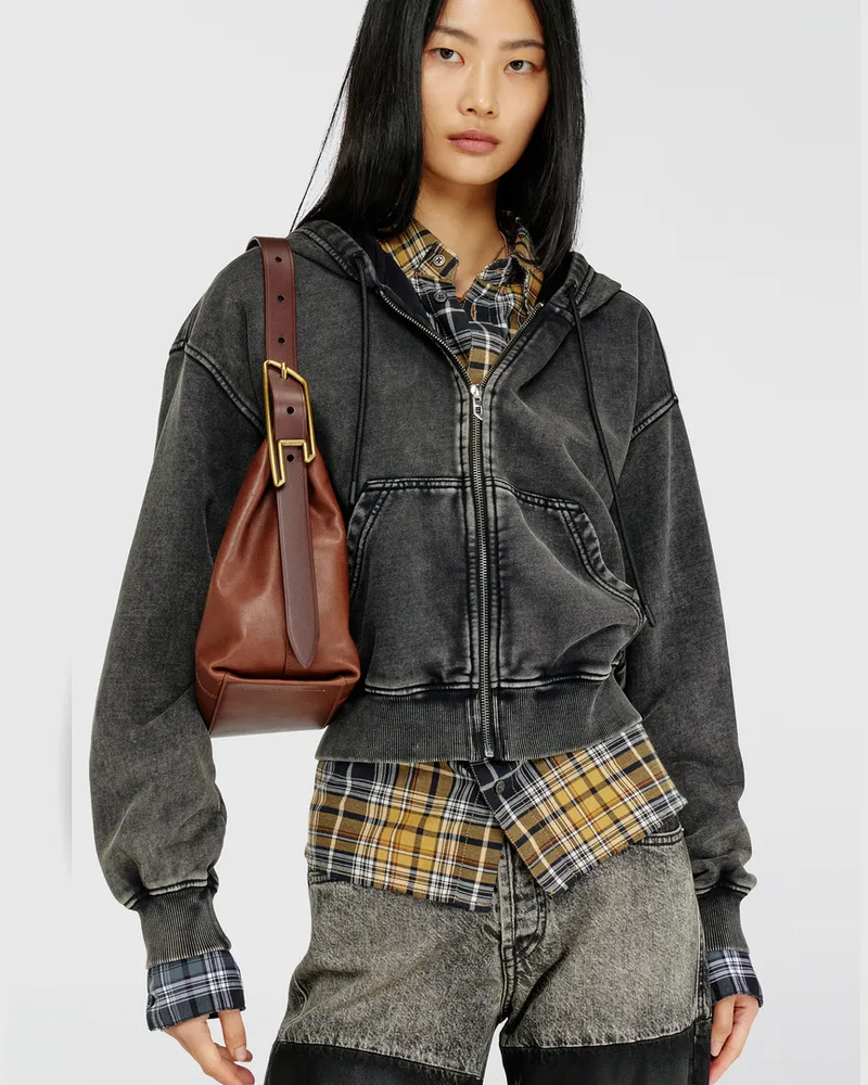 Diesel D-Line Schultertasche aus Leder - Schultertaschen - Damen - Braun Braun