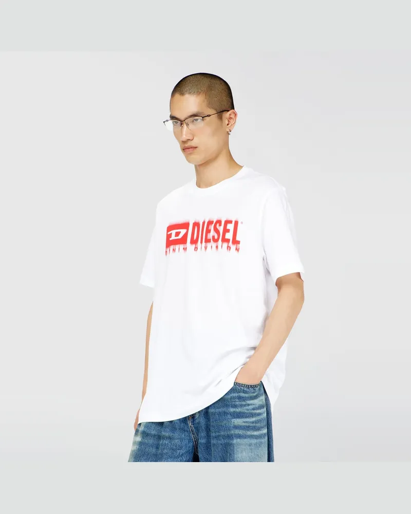 Diesel T-Shirt mit verschwommenem Diesel-Logo - T-Shirts - Herren - Weiss Weiss