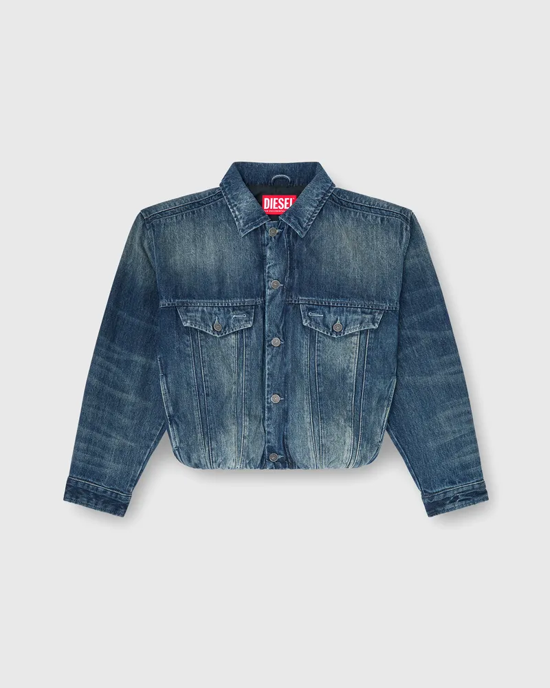 Diesel Elastische Truckerjacke aus Denim - Denim jacken - Damen - Blau Blau
