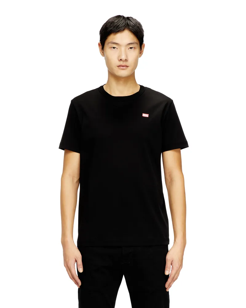 Diesel T-Shirt aus merzerisierter Baumwolle - T-Shirts - Herren - Schwarz Schwarz