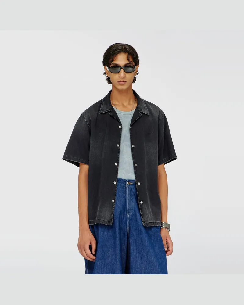 Diesel Denim-Hemd mit kurzen Ärmeln - Denimhemden - Herren - Schwarz Schwarz
