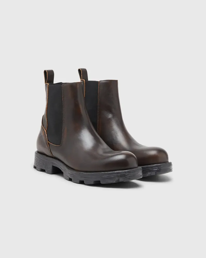 Diesel D-Hammer-Chelsea-Stiefel aus gebürstetem Leder - Stiefel - Herren - Braun Braun