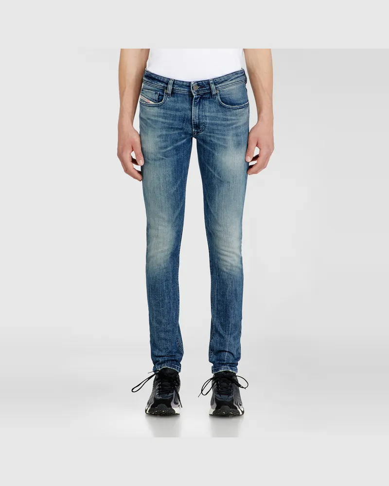 Diesel Skinny Jeans Low Waist 1979 Sleenker, Mittelblau, Reißverschluss Blau