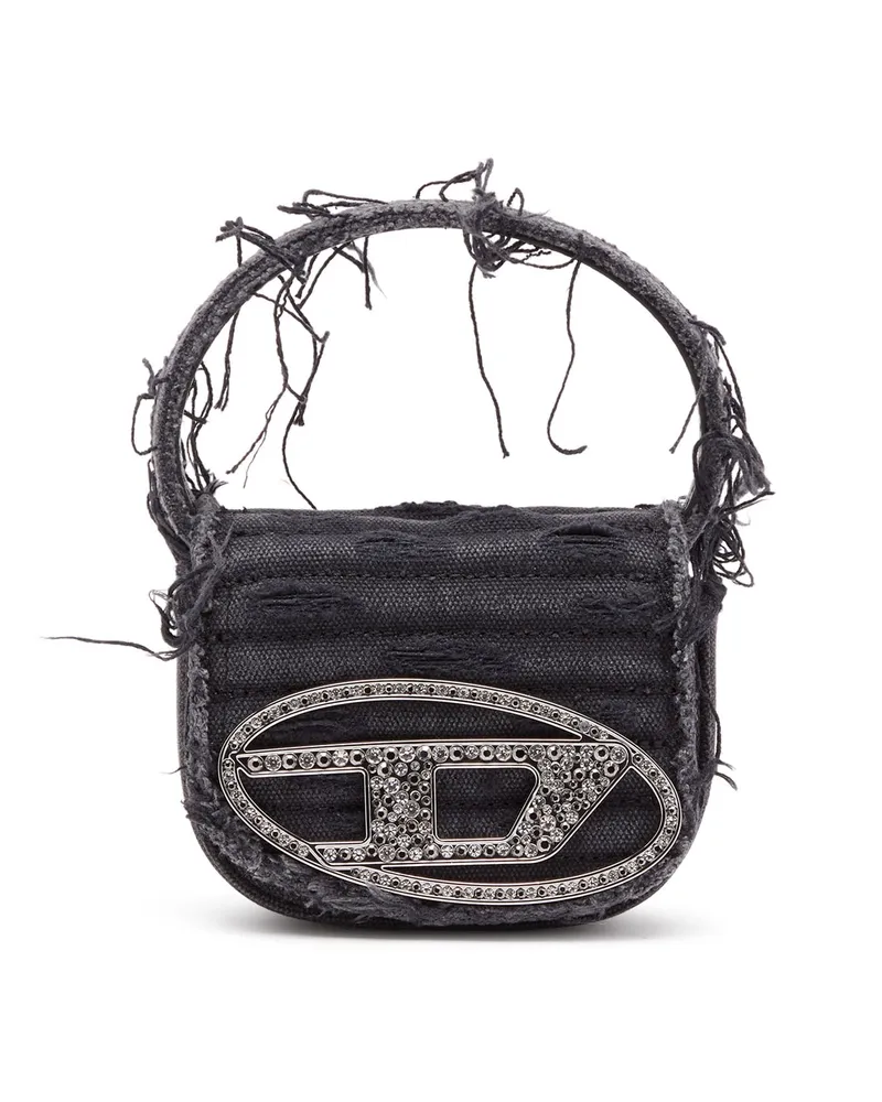 Diesel 1DR XS-Ikonische Mini-Tasche aus Canvas und Leder - Schultertaschen - Damen - Schwarz Schwarz