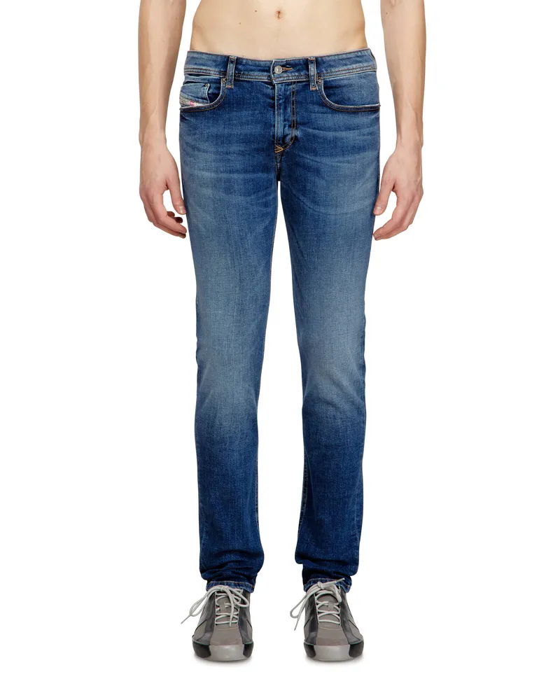 Diesel Skinny Jeans Low Waist 1979 Sleenker, Mittelblau, Reißverschluss Blau