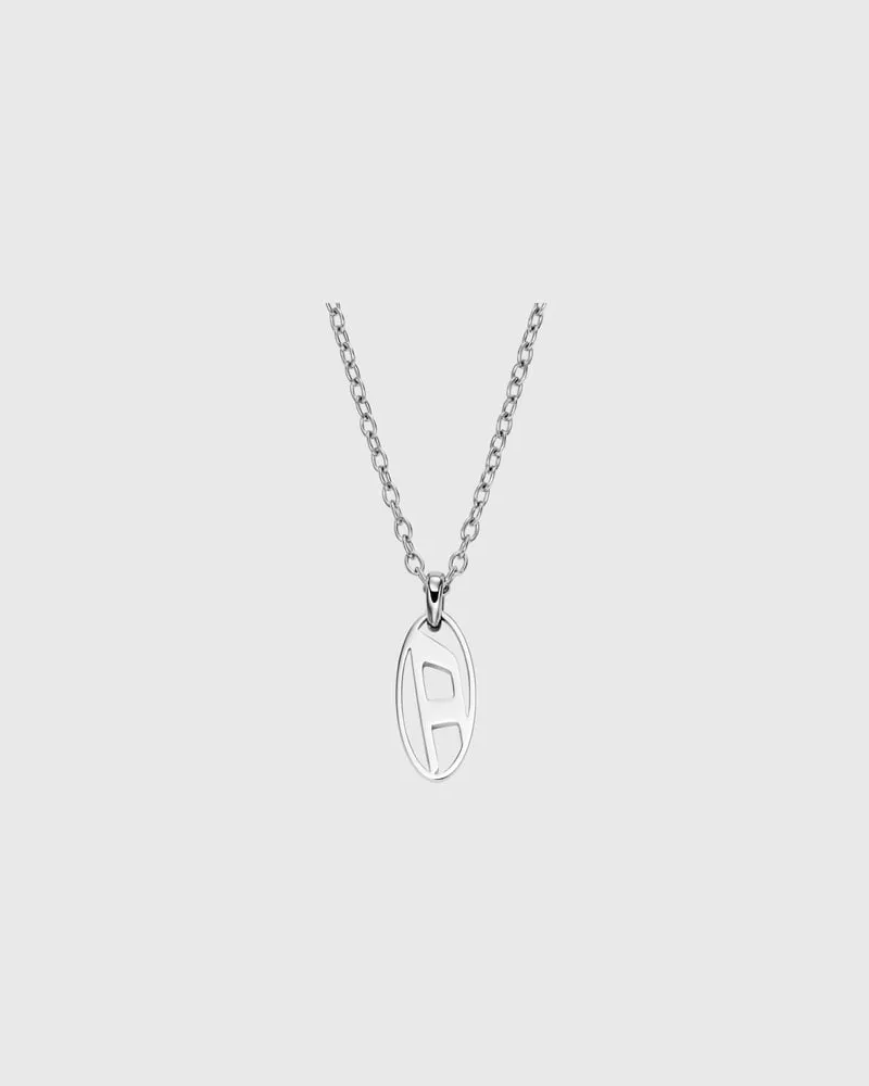 Diesel Anhänger-Halskette aus Edelstahl - Halsketten - Unisex - Silber Silber