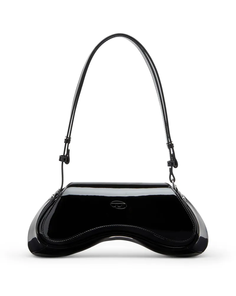Diesel Play-Glänzende Crossbody-Tasche - Schultertaschen - Damen - Schwarz Schwarz