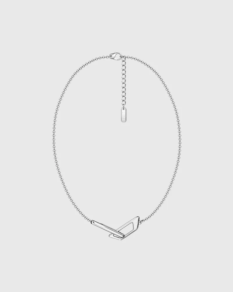 Diesel Bandhalskette aus Edelstahl - Halsketten - Unisex - Silber Silber