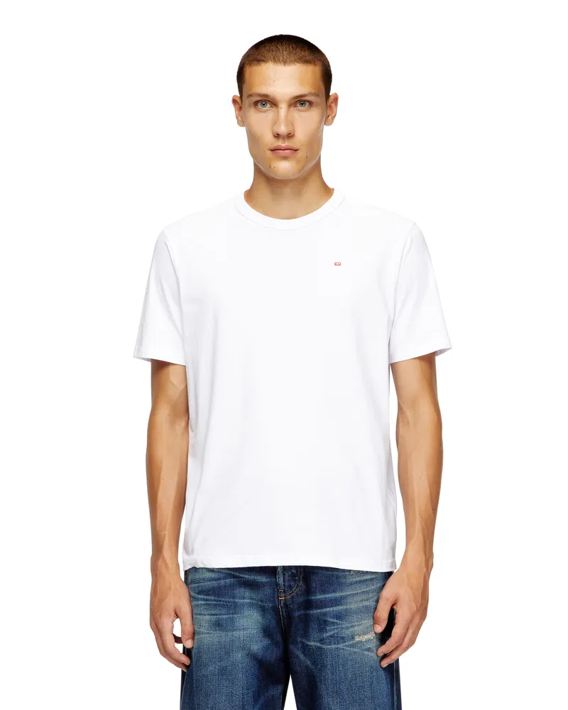 Diesel T-Shirt mit gesticktem Mikro-Logo - T-Shirts - Unisex - Weiss Weiss