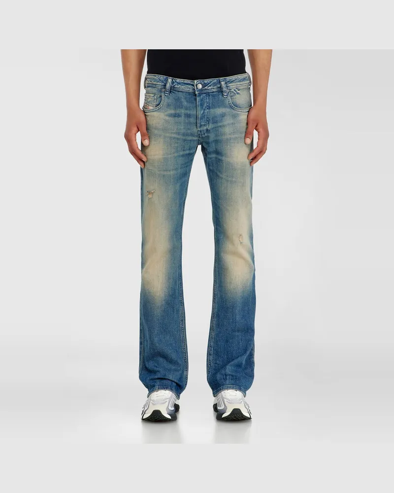 Diesel Bootcut Jeans Low Waist 2007 Zatiny, Mittelblau, Knopfverschluss Blau