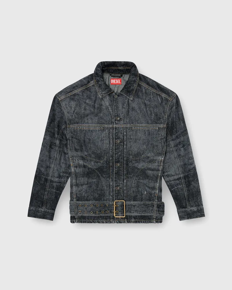 Diesel Biker-inspirierte Jeansjacke - Denim jacken - Herren - Grau Grau