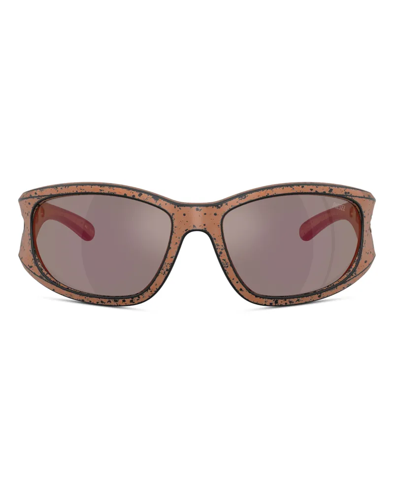 Diesel Rechteckige Sonnenbrillen - Sonnenbrille - Unisex - Braun Braun