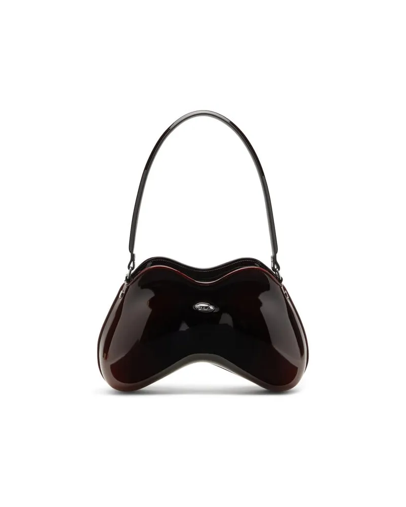 Diesel Double-D-Feste Schultertasche mit aus glänzendem Dégradé-PU - Schultertaschen - Damen - Rot Rot
