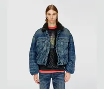 Truckerjacke aus Denim mit Teddyfutter - Denim jacken - Unisex - Blau