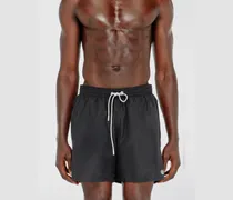 Badeshorts mit metallischem Oval D Logo - Badeshorts - Herren - Schwarz