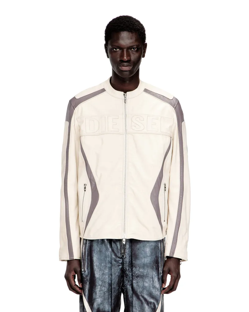 Diesel Colourblock-Leder-Bikerjacke - Lederjacken - Herren - Bunt Bunt