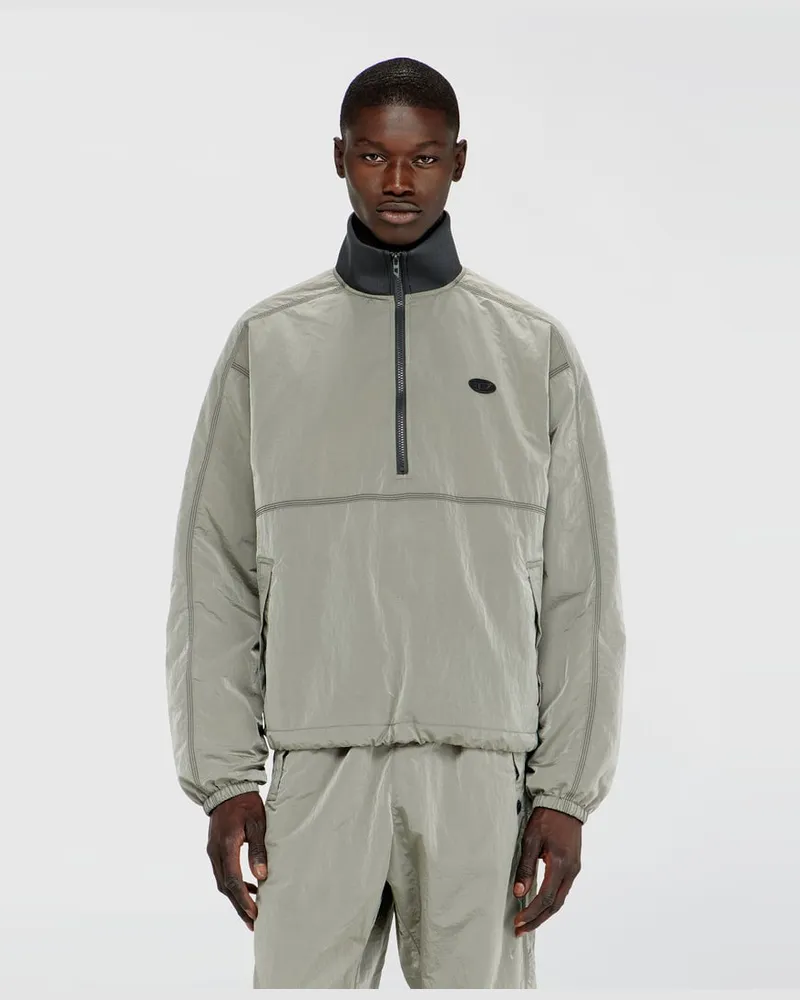 Diesel Nylonjacke mit Crinkle-Effekt - Jacken - Herren - Grau Grau